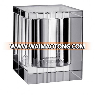 new design clear crystal glass cube can be customized for decoration of gifts