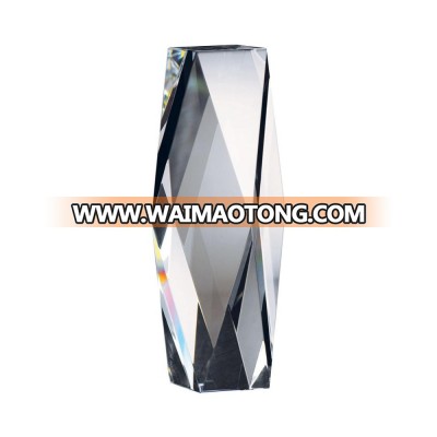 new design beautiful clear crystal glass trophy for decoration or awards